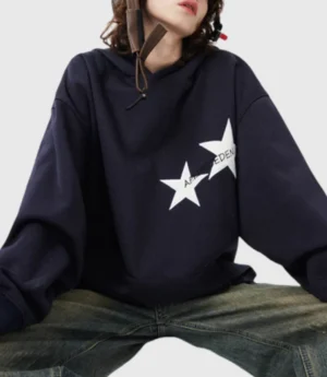 Women Star Graphic Oversized Hoodie