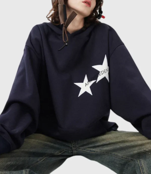 Women Star Graphic Oversized Hoodie