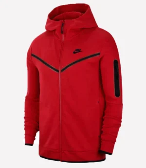 Nike NSW Tech Fleece Zipper Red Windrunner Hoodie